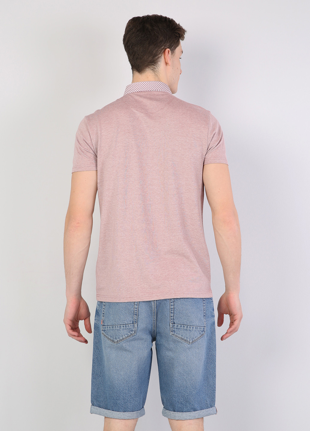 Розовая футболка-поло для мужчин Colin's меланжевая