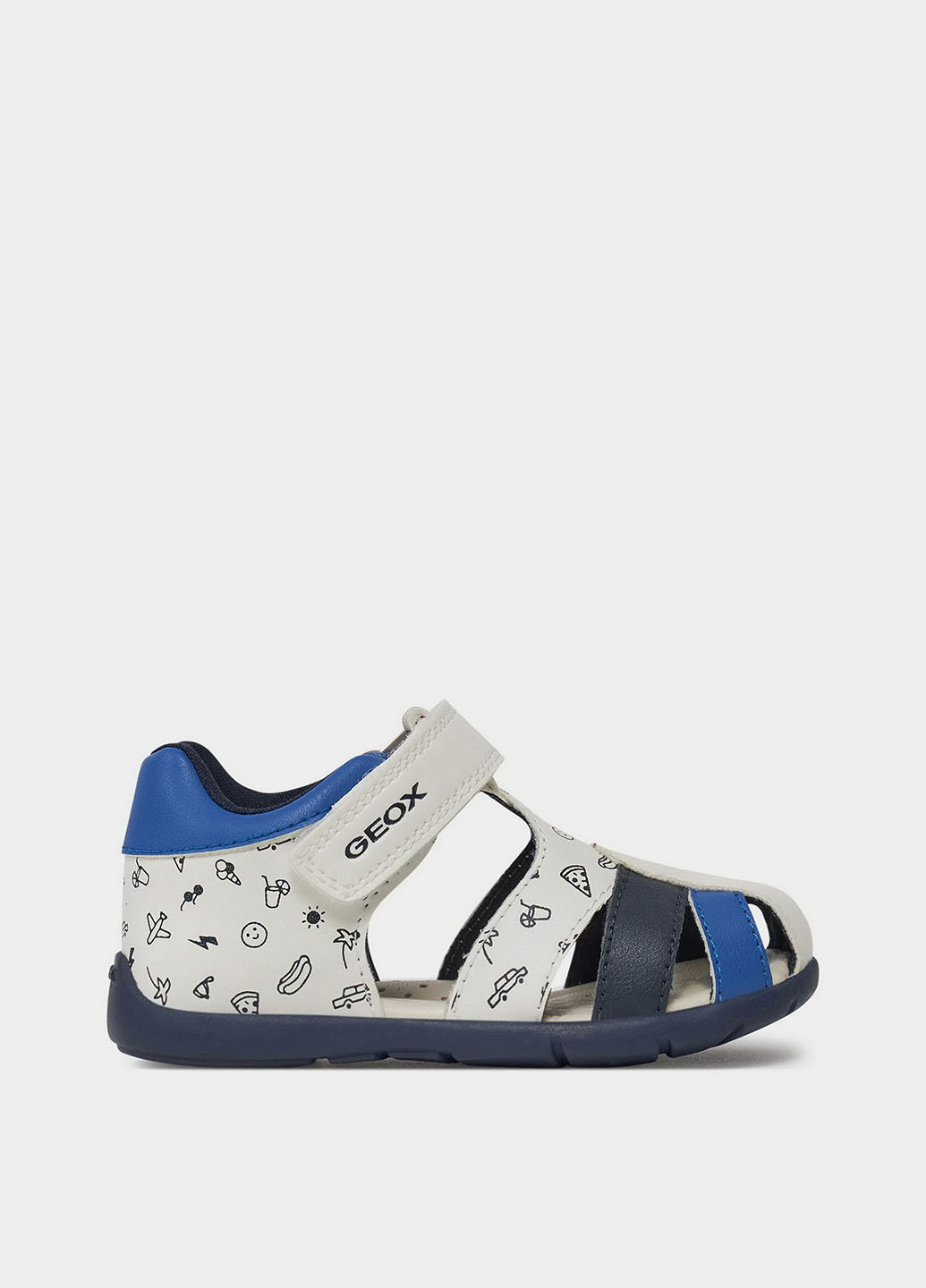 Белые кэжуал сандалии Geox на липучке