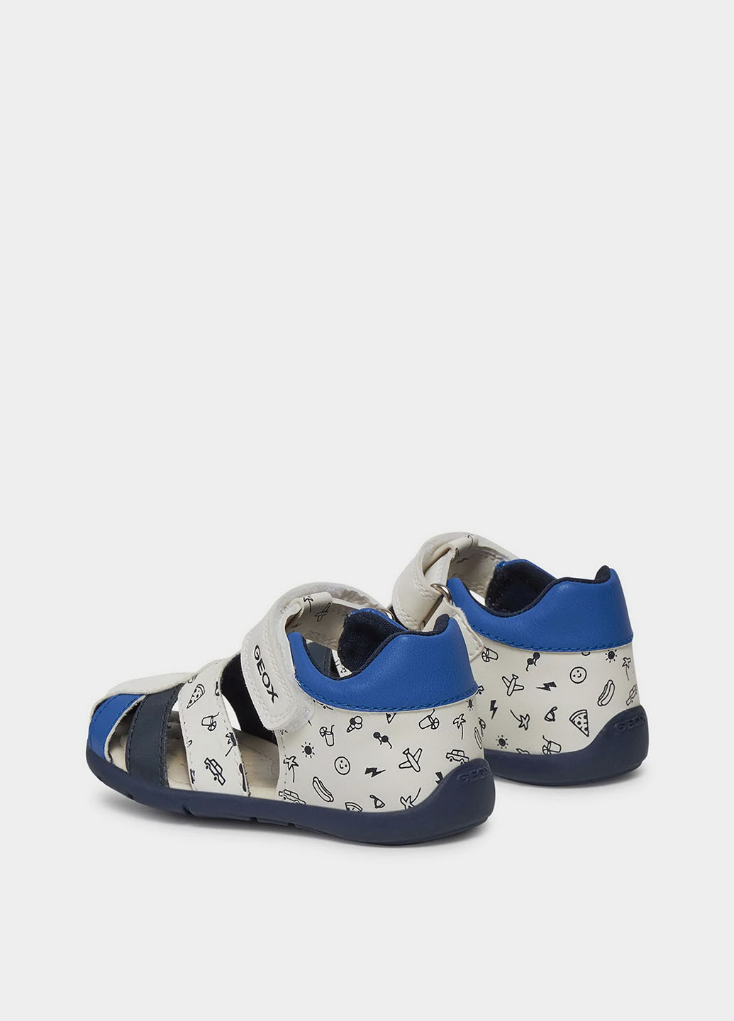 Белые кэжуал сандалии Geox на липучке