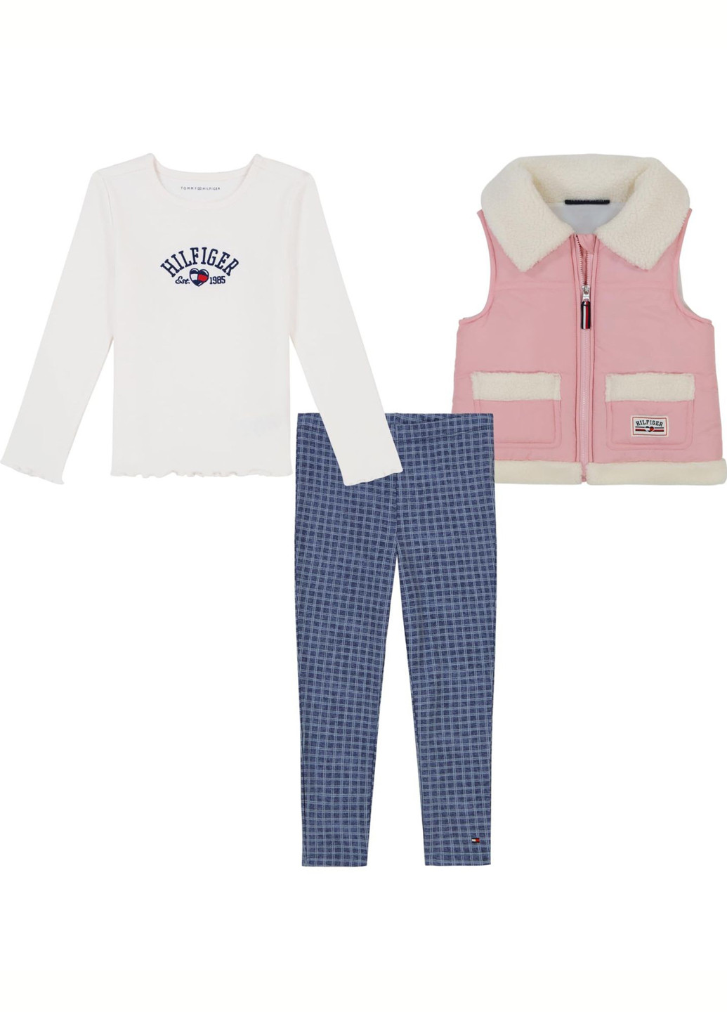 Комбинированный демисезонный комплект (лонгслив, жилет, леггинсы) Tommy Hilfiger