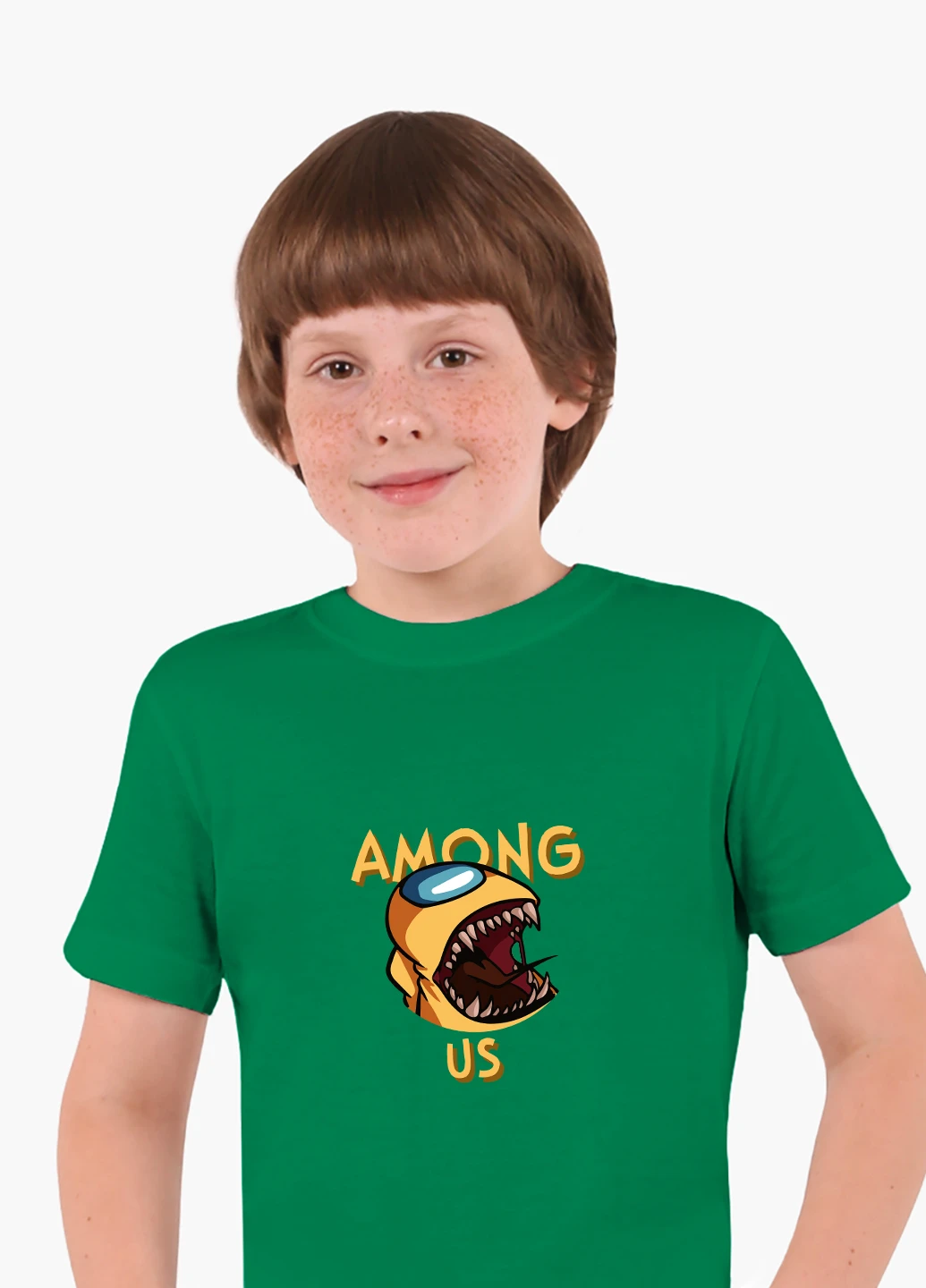 Зелена демісезонна футболка дитяча амонг ас жовтий (among us yellow) (9224-2409) MobiPrint