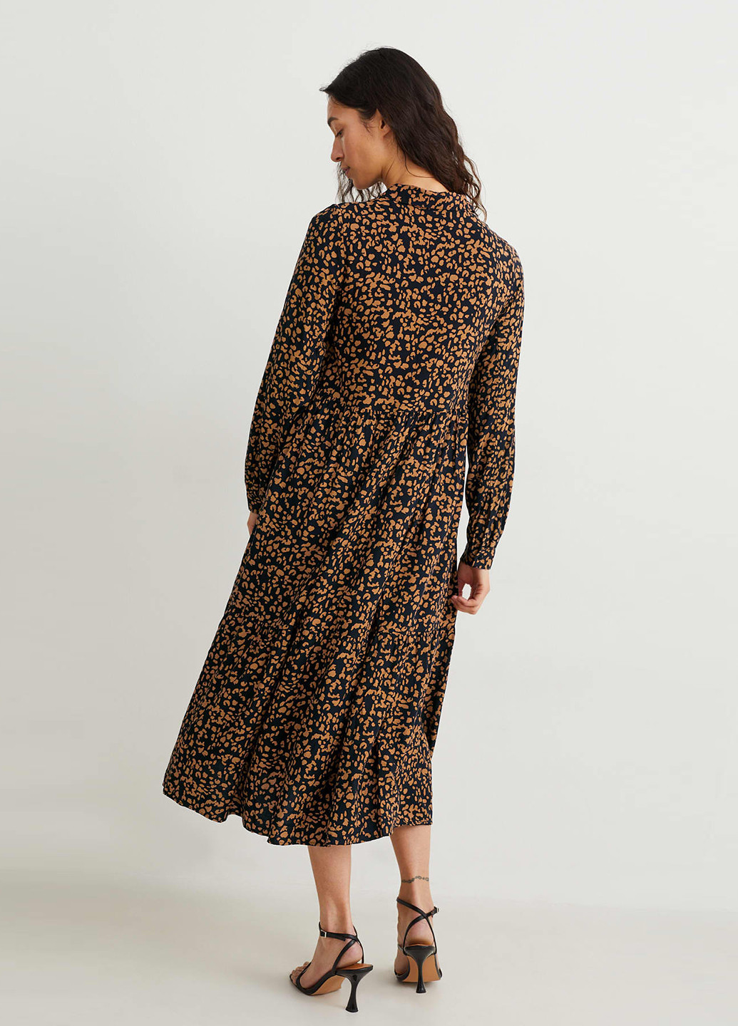 Комбинированное кэжуал платье рубашка C&A леопардовый