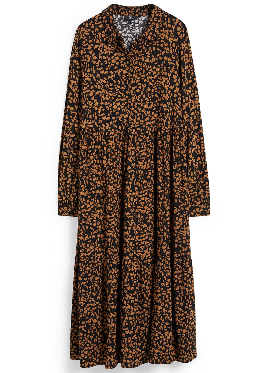Комбинированное кэжуал платье рубашка C&A леопардовый
