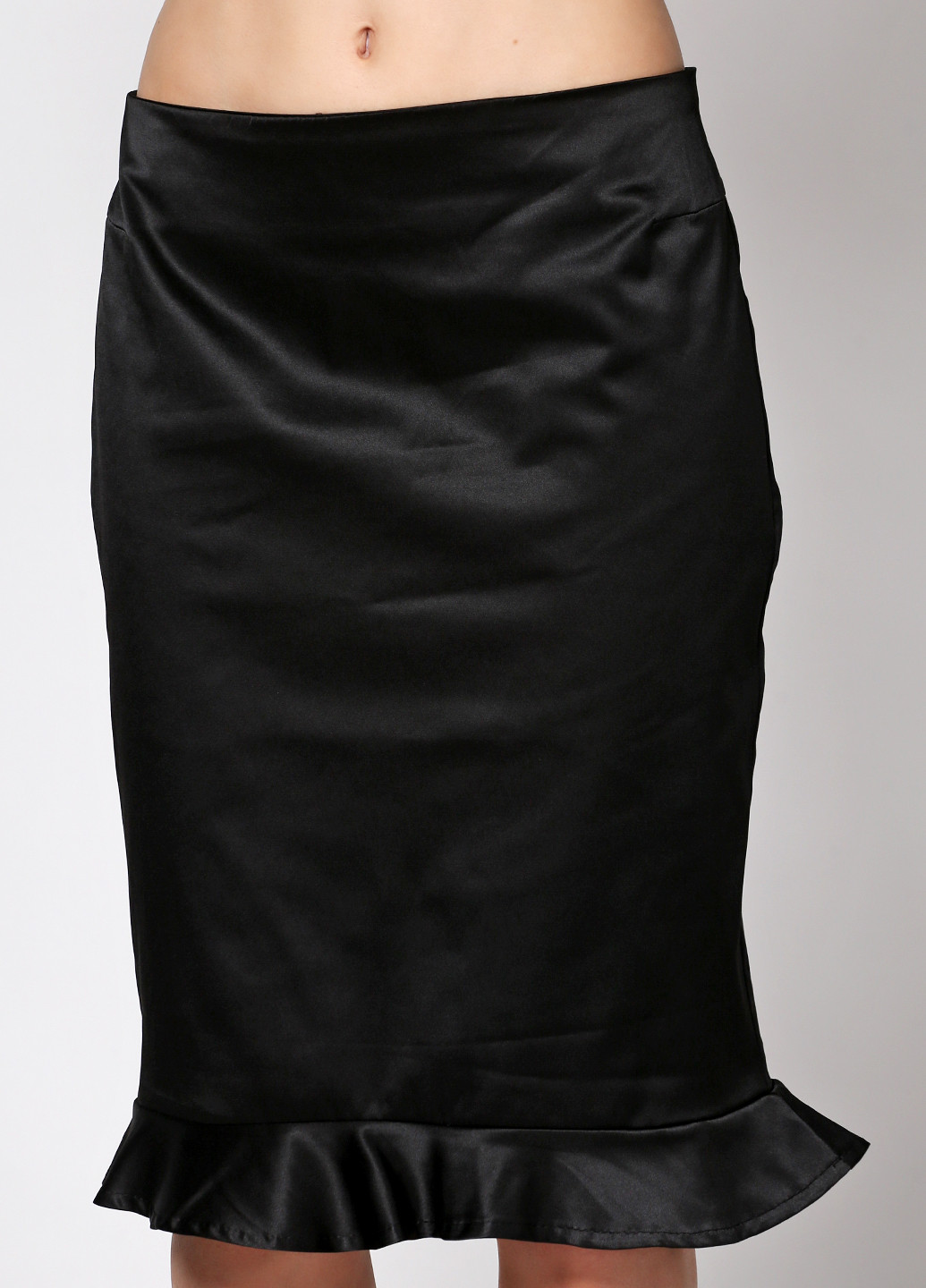 Черная кэжуал однотонная юбка Smile миди