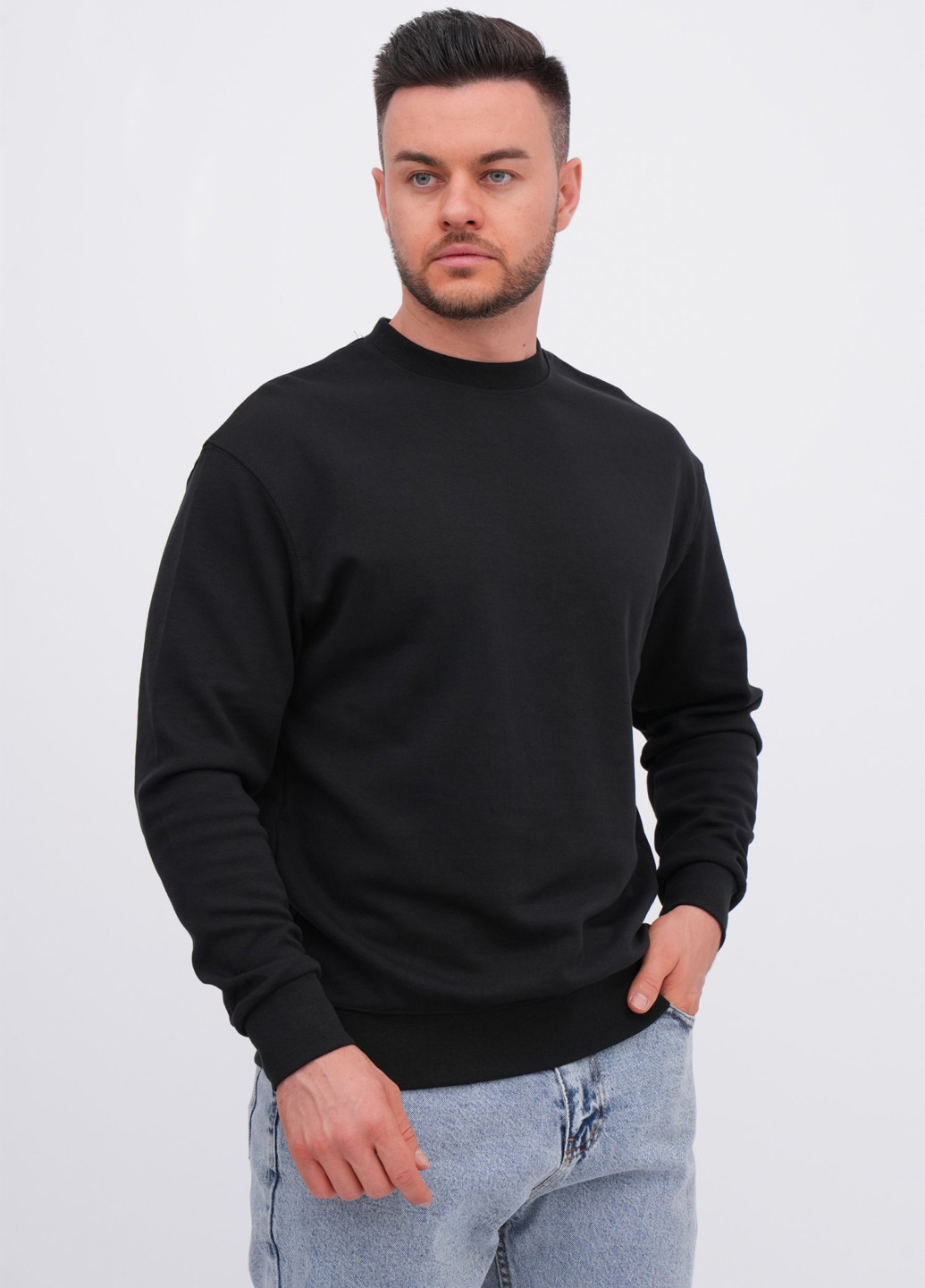 Чорний світшот K.O.R однотонний без декору (362378211)