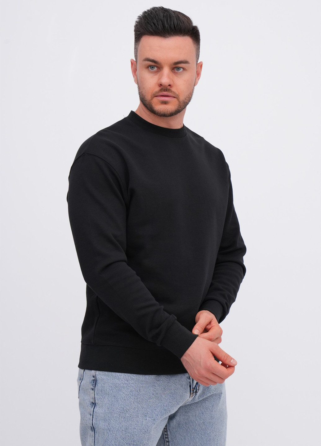 Чорний світшот K.O.R однотонний без декору (362378211)