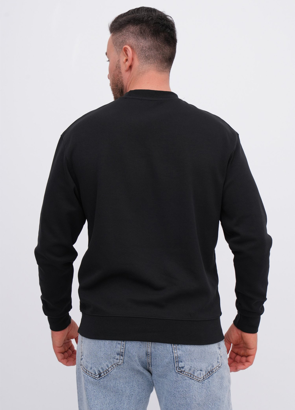 Чорний світшот K.O.R однотонний без декору (362378211)