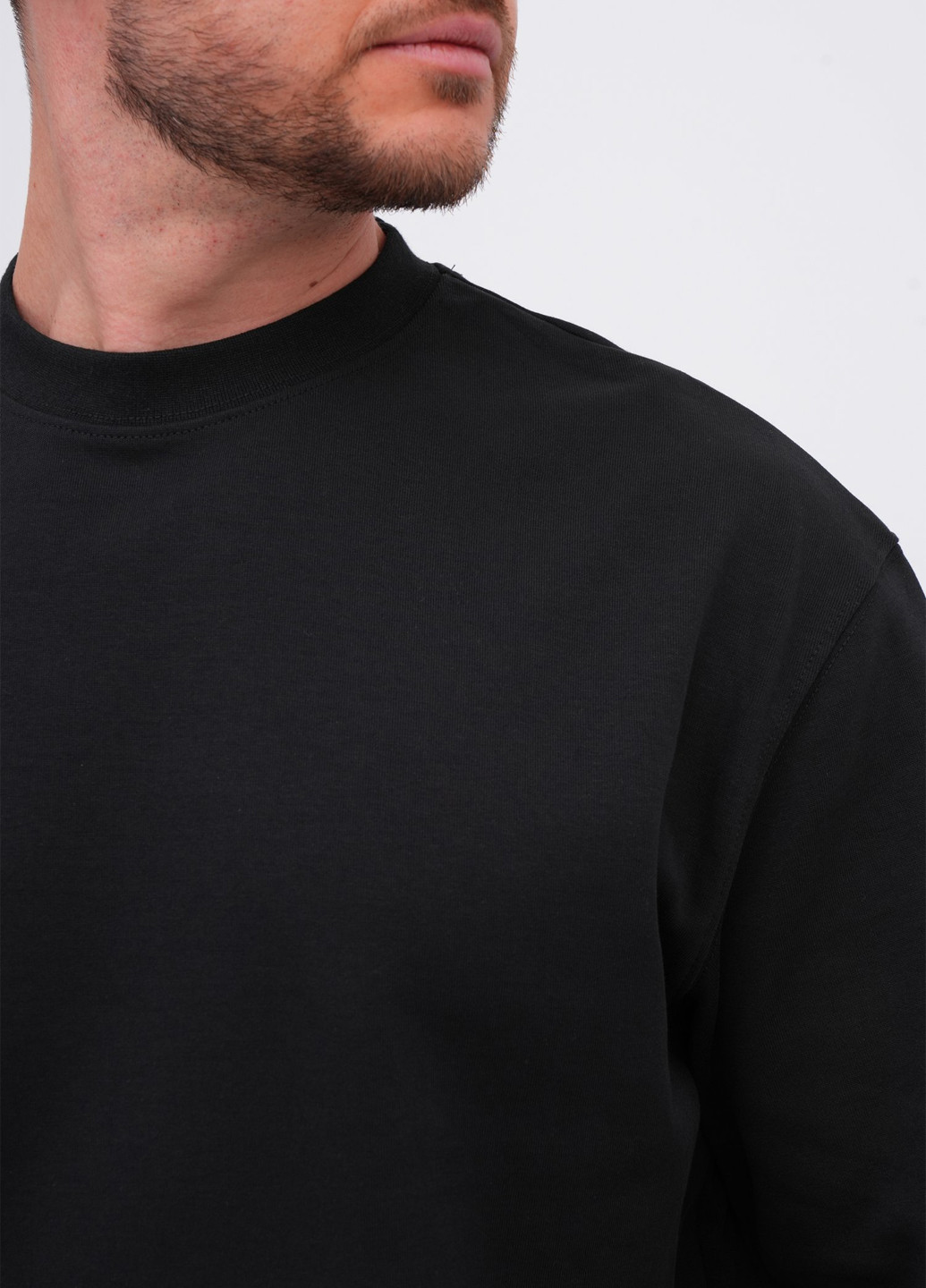 Чорний світшот K.O.R однотонний без декору (362378211)