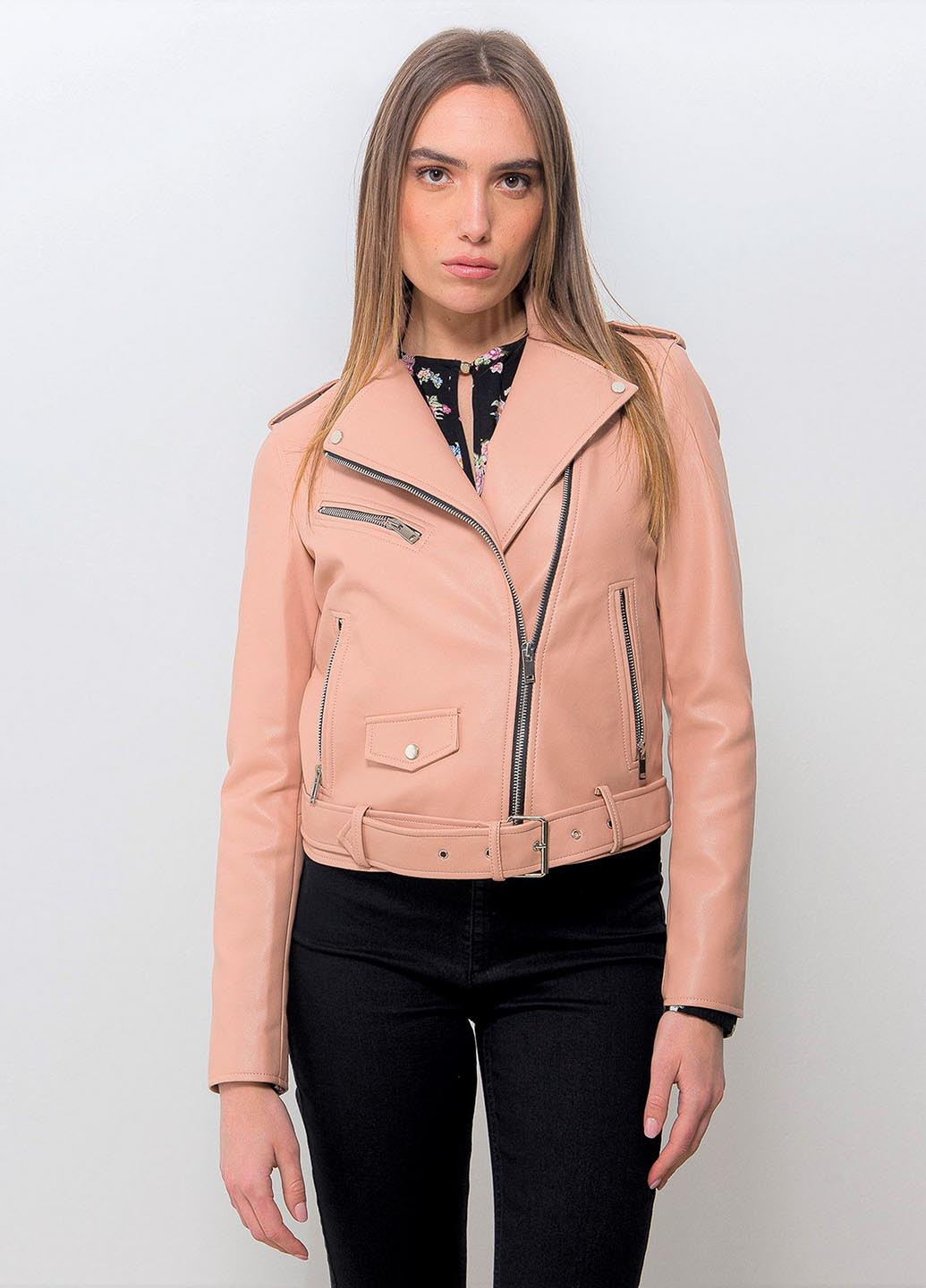 Персиковая демисезонная куртка косуха Piazza Italia