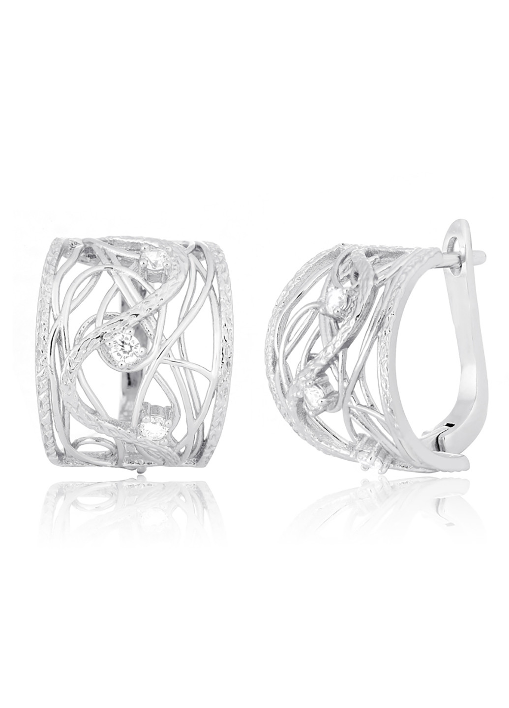 Срібні сережки з фіанітами ск2ф / 256 Silvex925 (201169615)