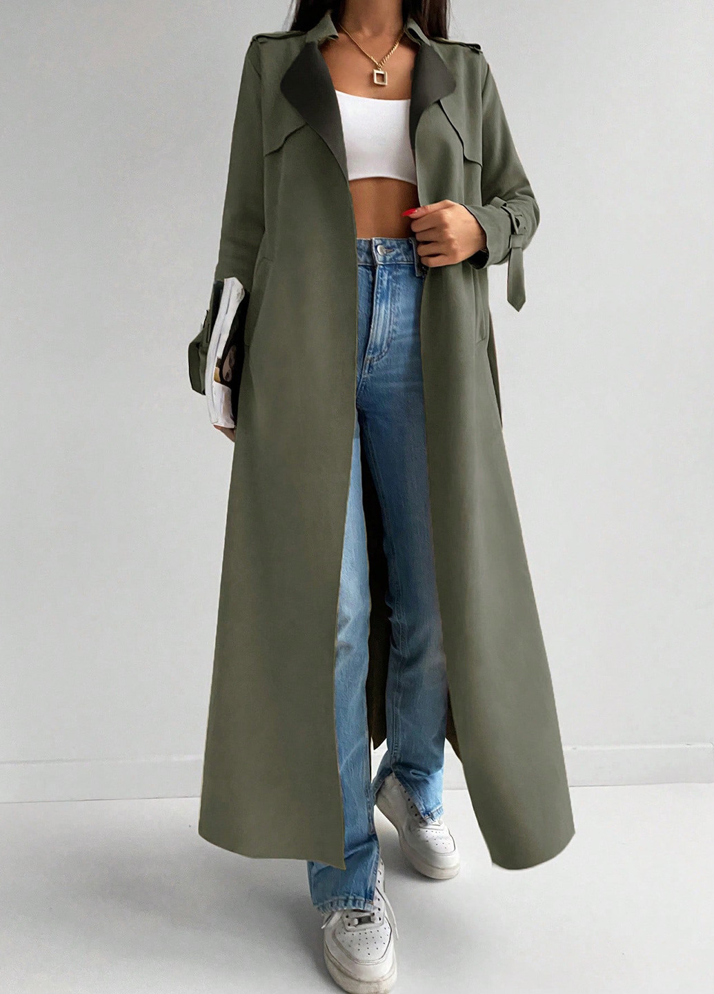 Плащ SHEIN тренчкот на завязках демисезон (332519673)