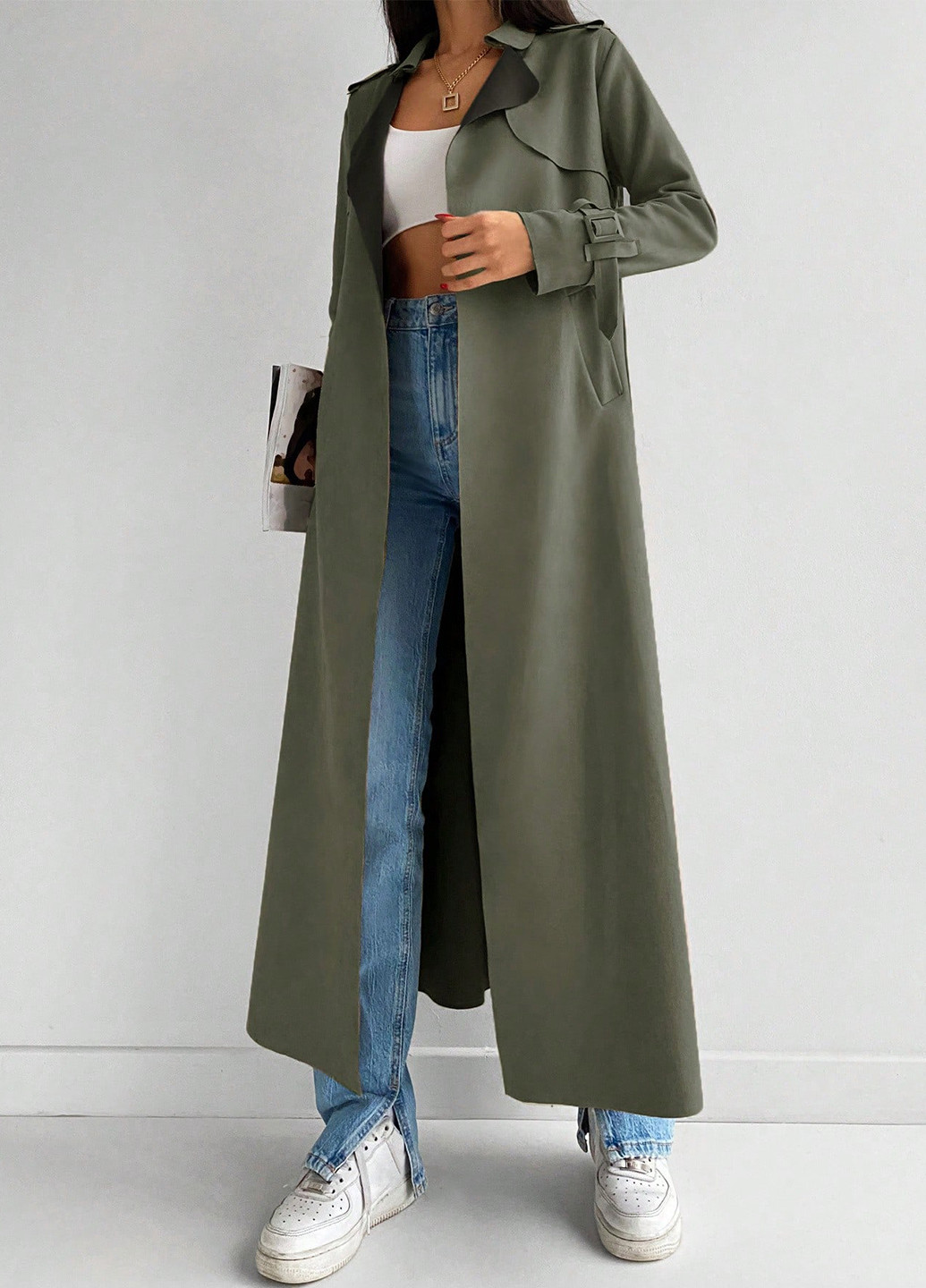 Плащ SHEIN тренчкот на завязках демисезон (332519673)