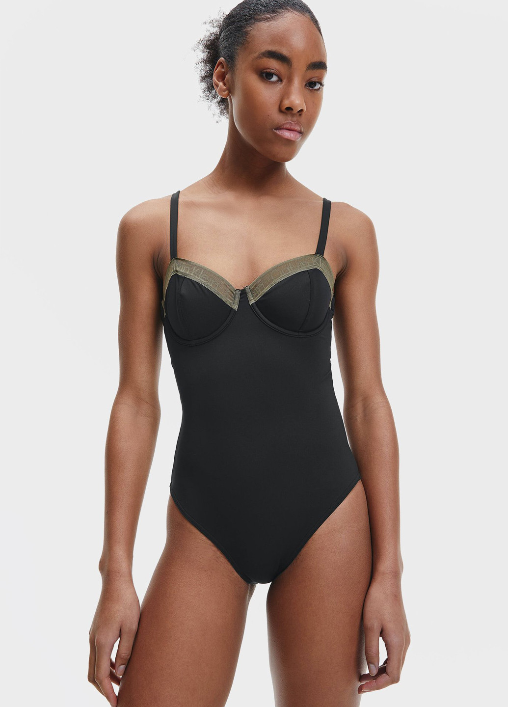 Чорний літній купальник суцільний Calvin Klein