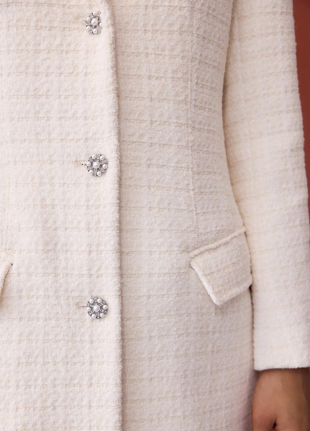 Молочне зимнє Пальто однобортне SHEIN