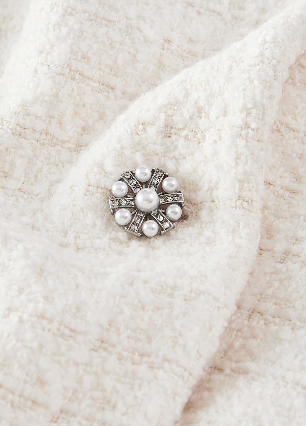 Молочне зимнє Пальто однобортне SHEIN