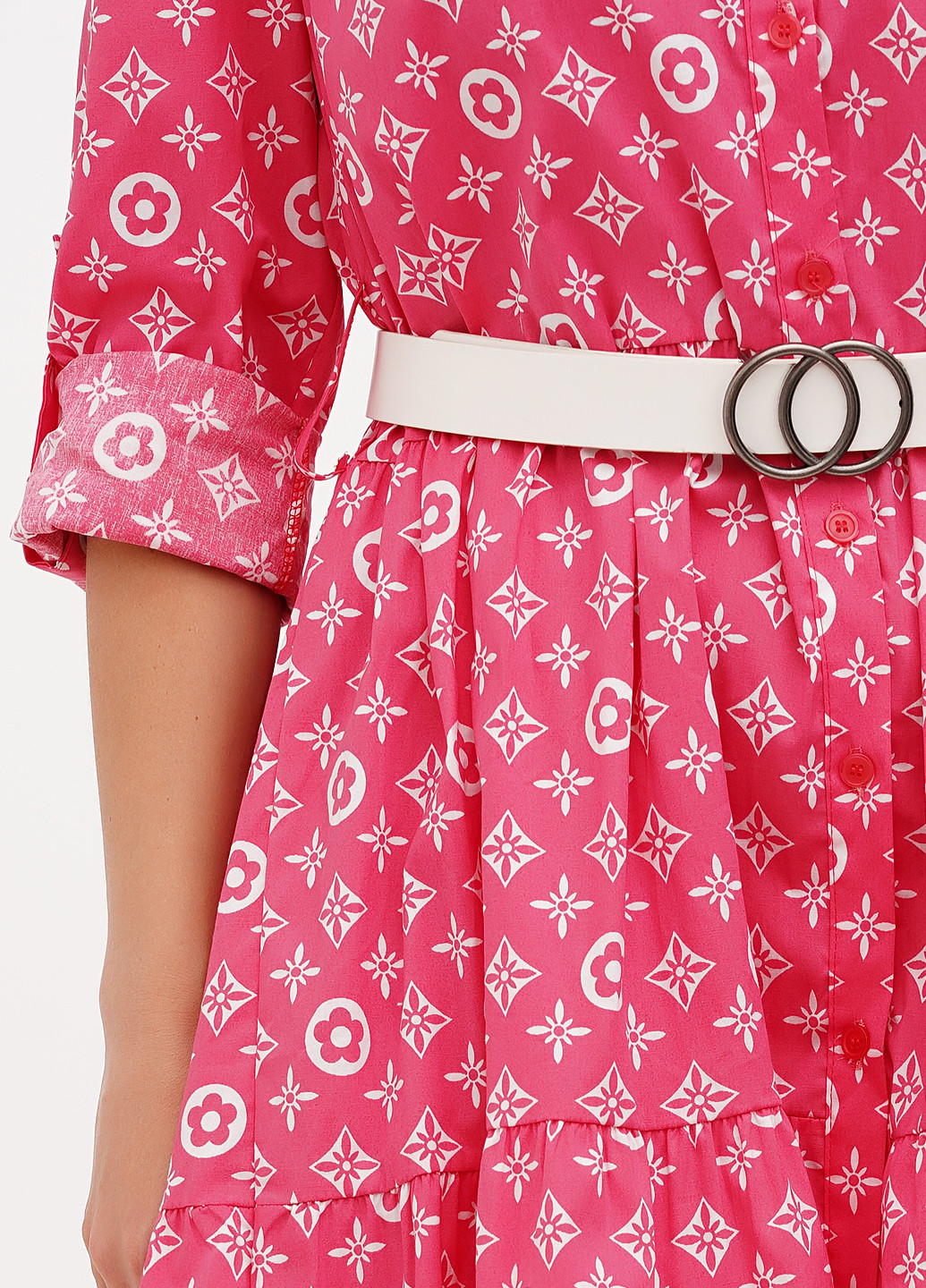 Коралловое кэжуал платье рубашка Naiif с рисунком