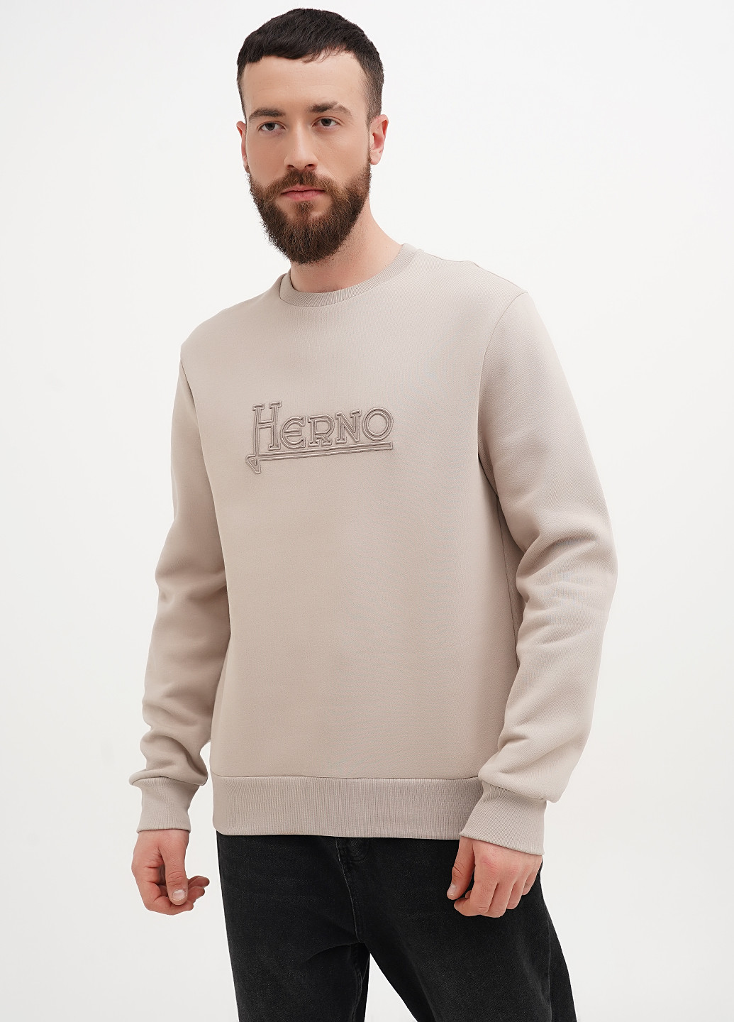 Бежевий світшот Herno однотонний вишивка (322953717)