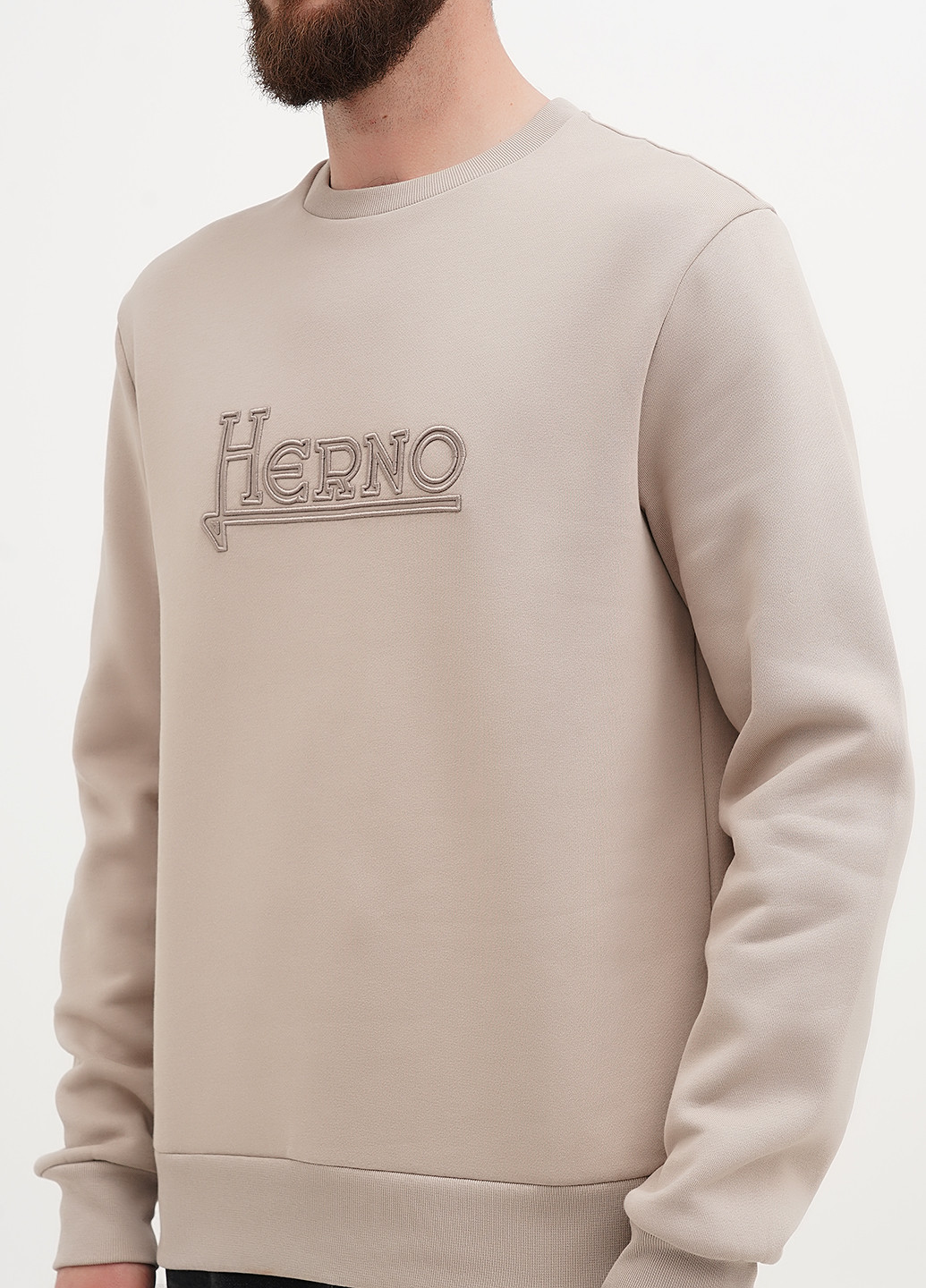 Бежевий світшот Herno однотонний вишивка (322953717)