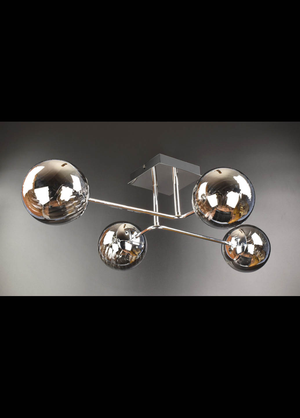 Люстра стельова на 4 лампочки 2693/4 Чорний 21х48х70 см. Handmade (234537769)