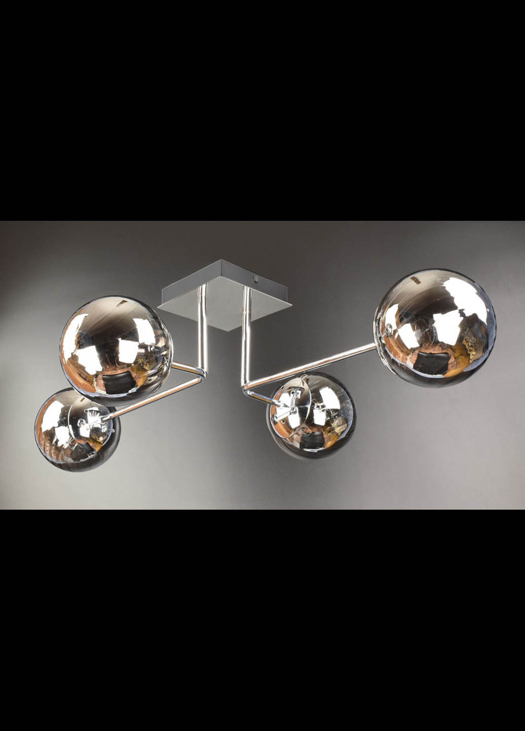 Люстра стельова на 4 лампочки 2693/4 Чорний 21х48х70 см. Handmade (234537769)