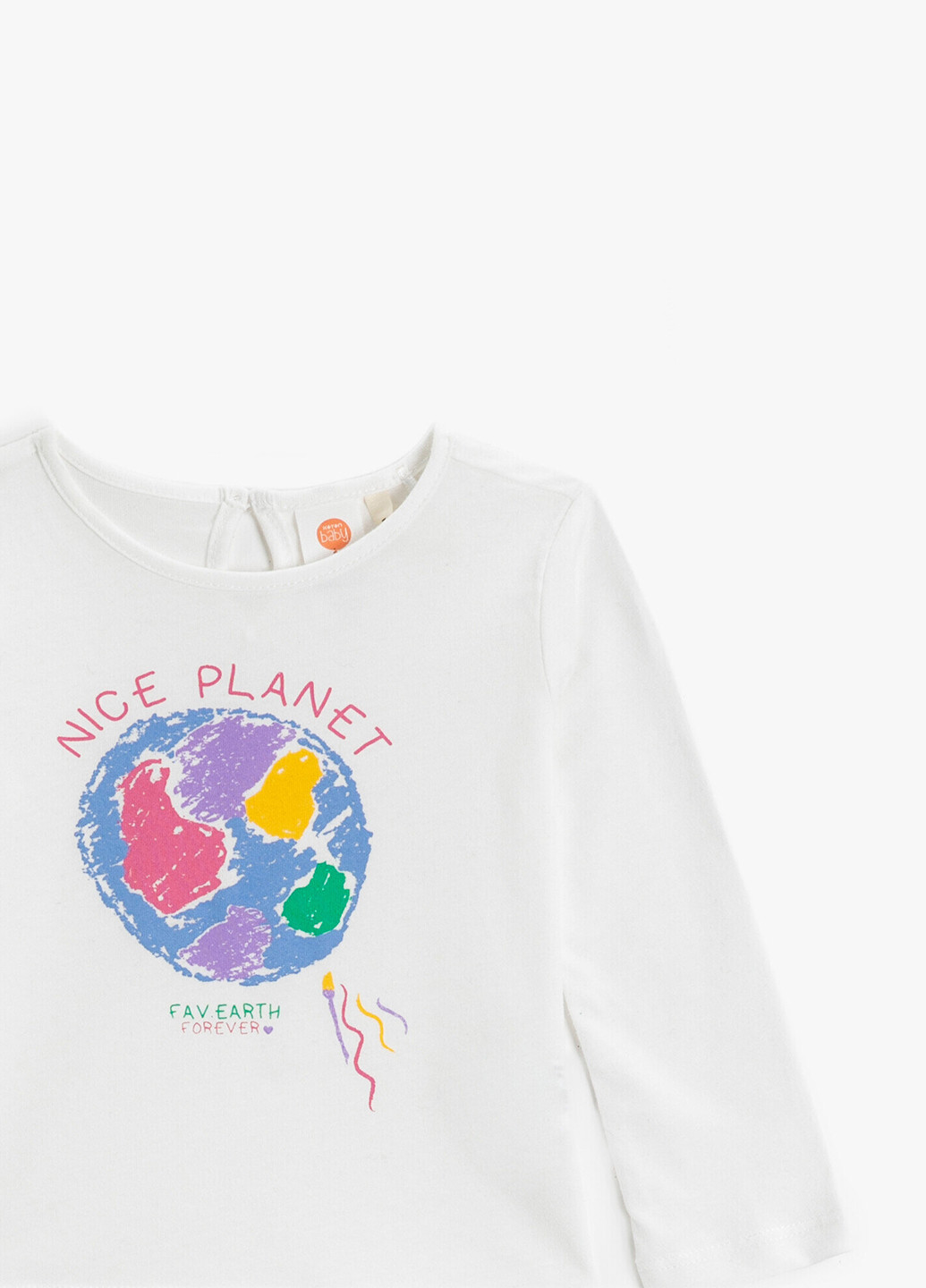 Белый демисезонный кэжуал лонгслив KOTON с рисунком