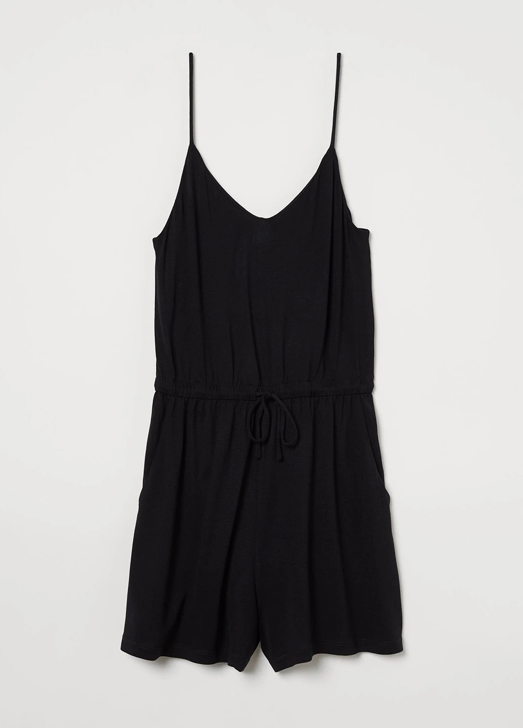 Комбінезон H&M комбінезон-шорти однотонний чорний кежуал віскоза