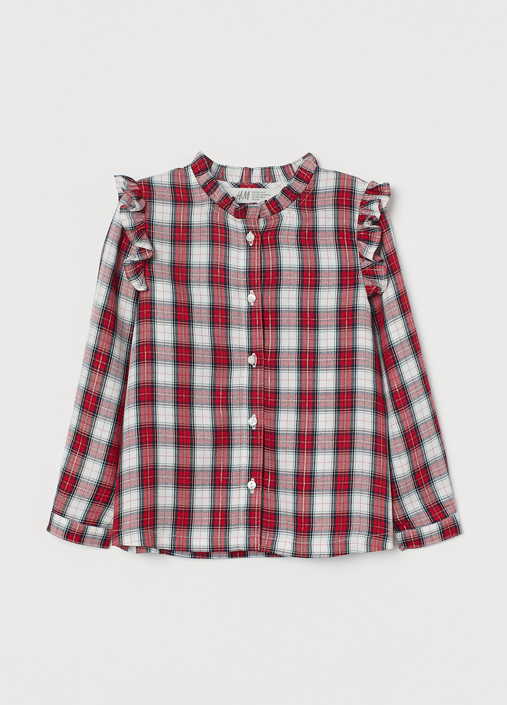 Красная в клетку блузка H&M демисезонная