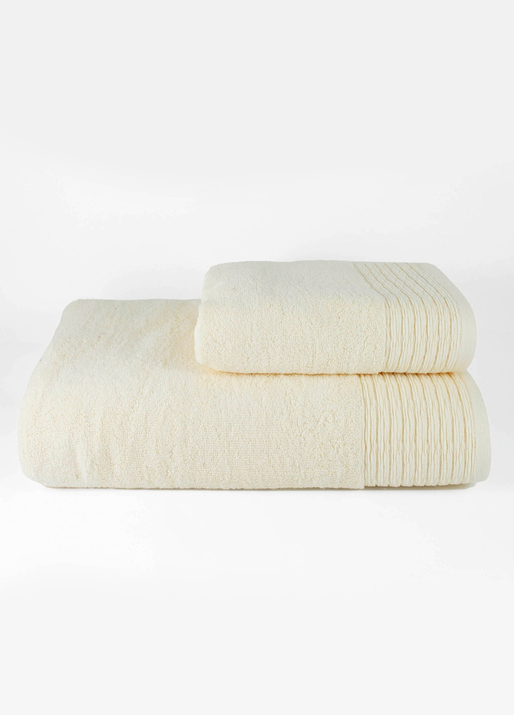 Рушник махровий Sydney, однокольоровий, жакардовий, з бордюром, кремовий, розмір 50x90 см Bulgaria-Tex бежевий