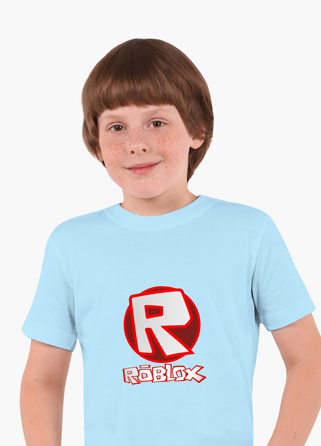 Блакитна демісезонна футболка дитяча роблокс (roblox) (9224-1708) MobiPrint