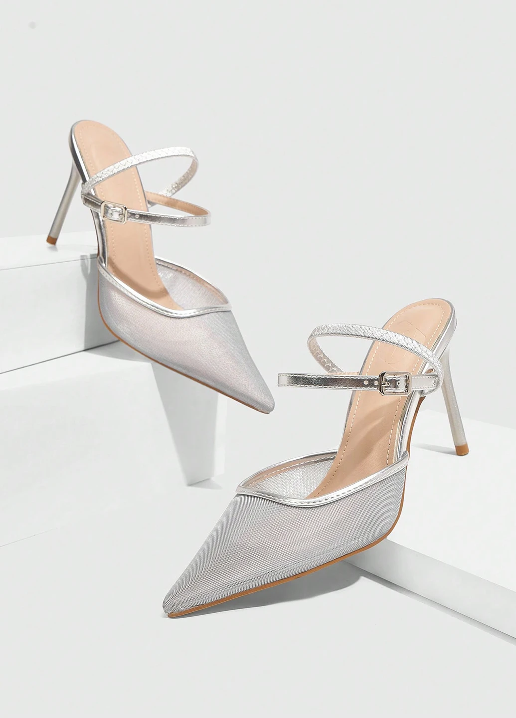 SHEIN Туфлі слінгбекі срібний з текстиль, китай — демісезон (331821072)