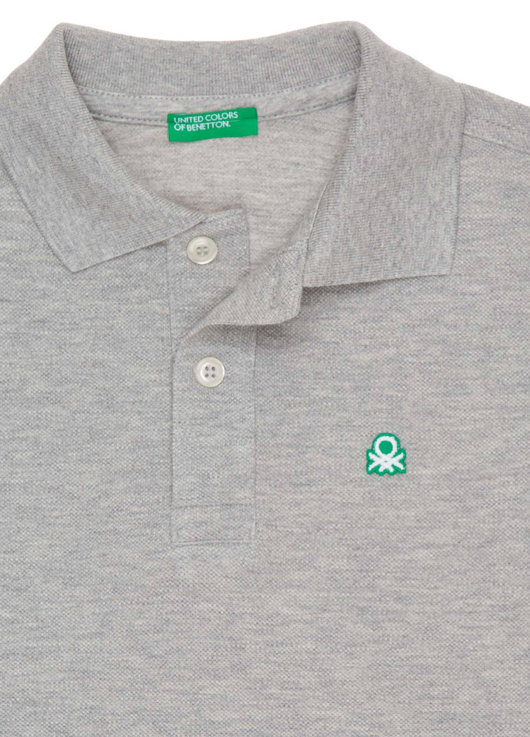 Серая детская футболка-поло для мальчика United Colors of Benetton с логотипом