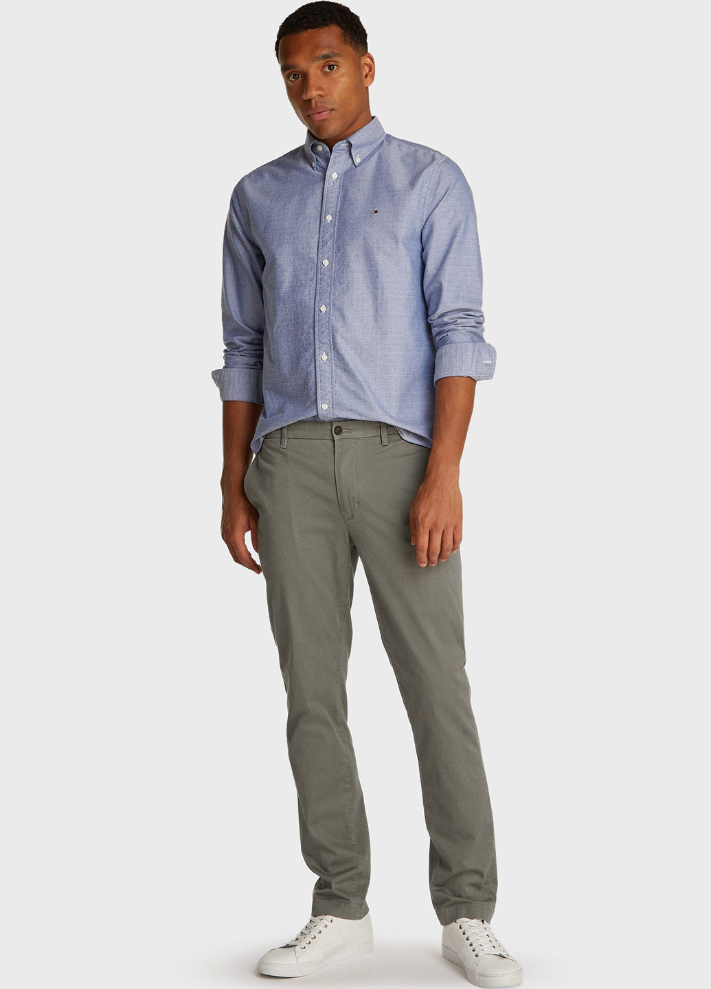 Серые классические, кэжуал демисезонные чиносы брюки Tommy Hilfiger