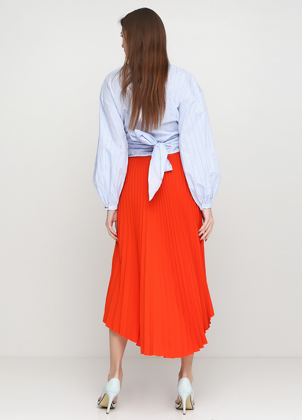 Оранжевая кэжуал однотонная юбка H&M макси