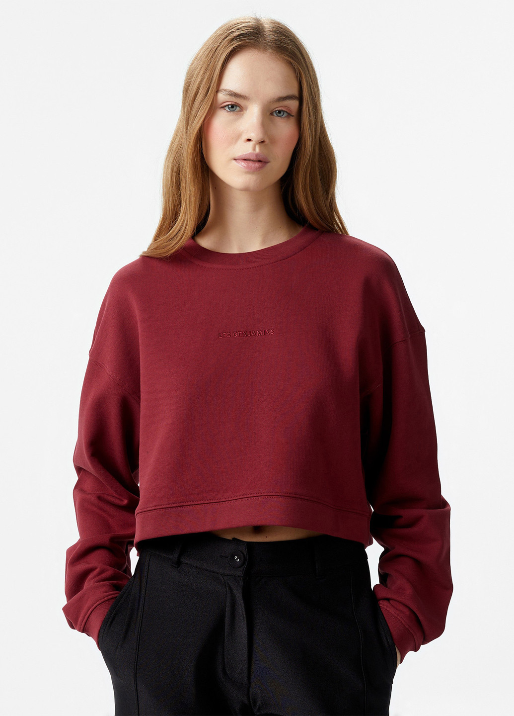 Красный свитшот Les Benjamins однотонный вышивка (329058544)