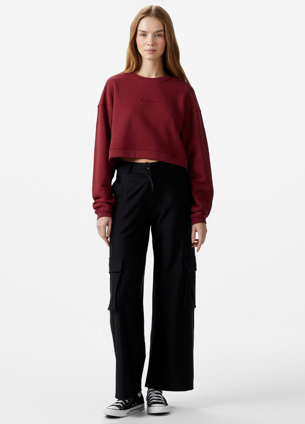 Красный свитшот Les Benjamins однотонный вышивка (329058544)