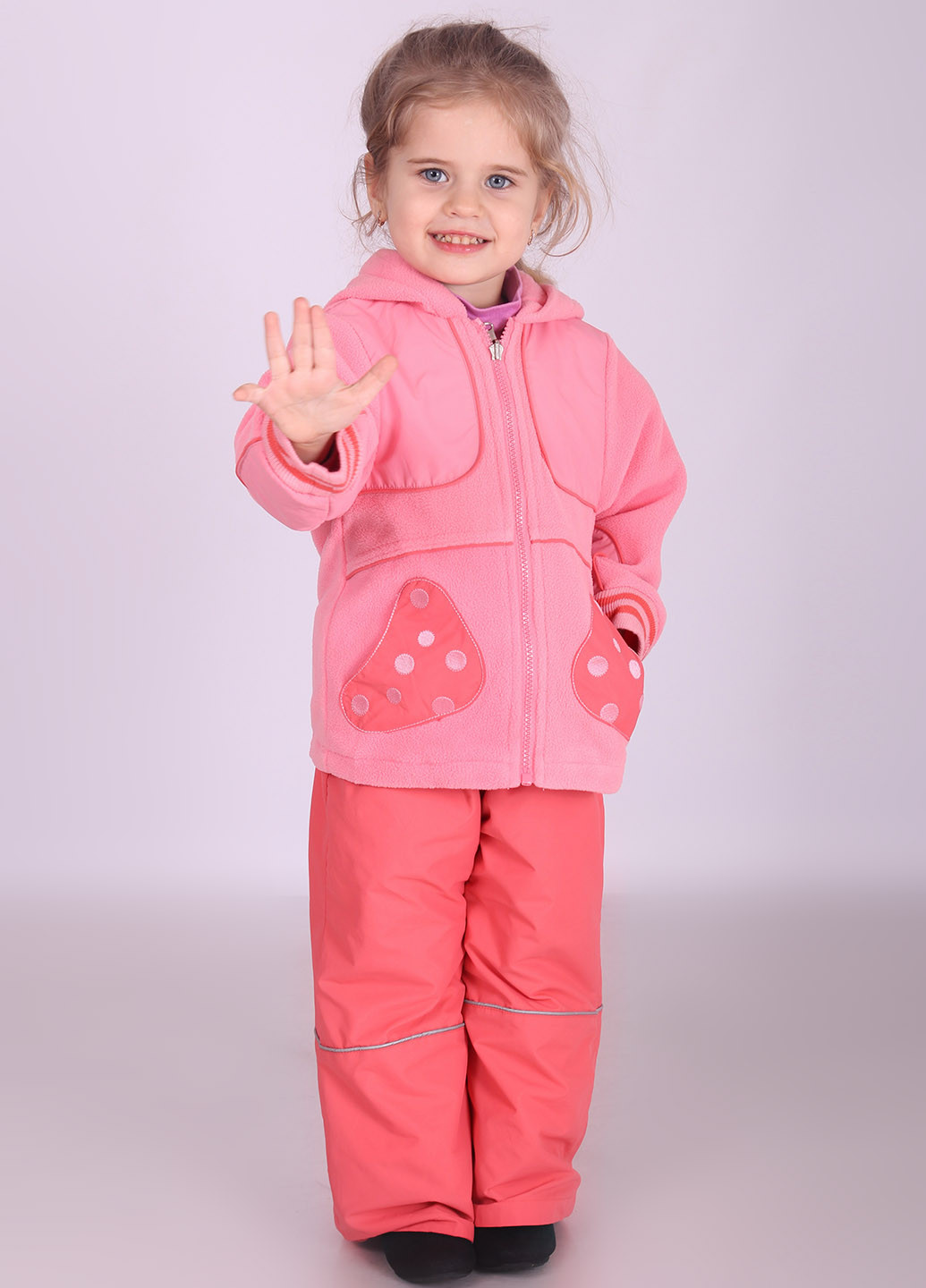 Рожевий демісезонний комплект (куртка, штани) Kiko