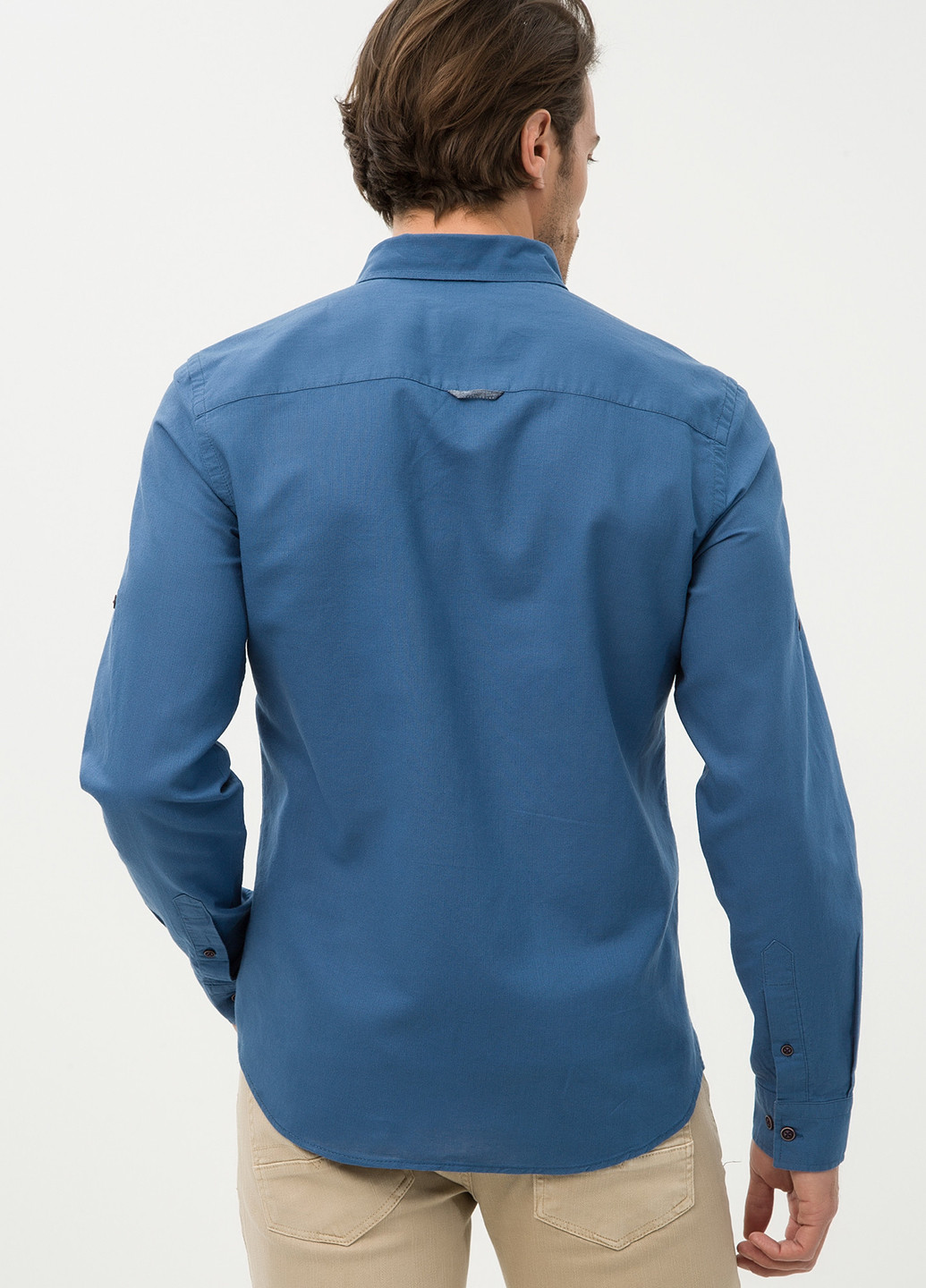 Темно-голубой классическая рубашка однотонная KOTON