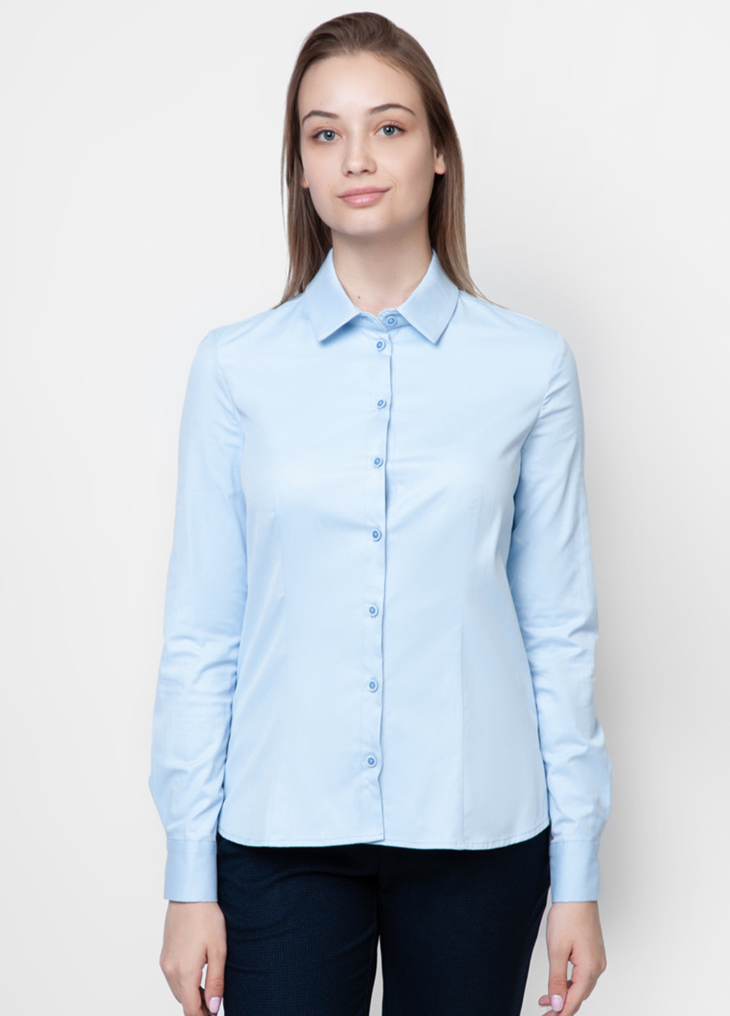 Голубой кэжуал рубашка однотонная Arber Woman