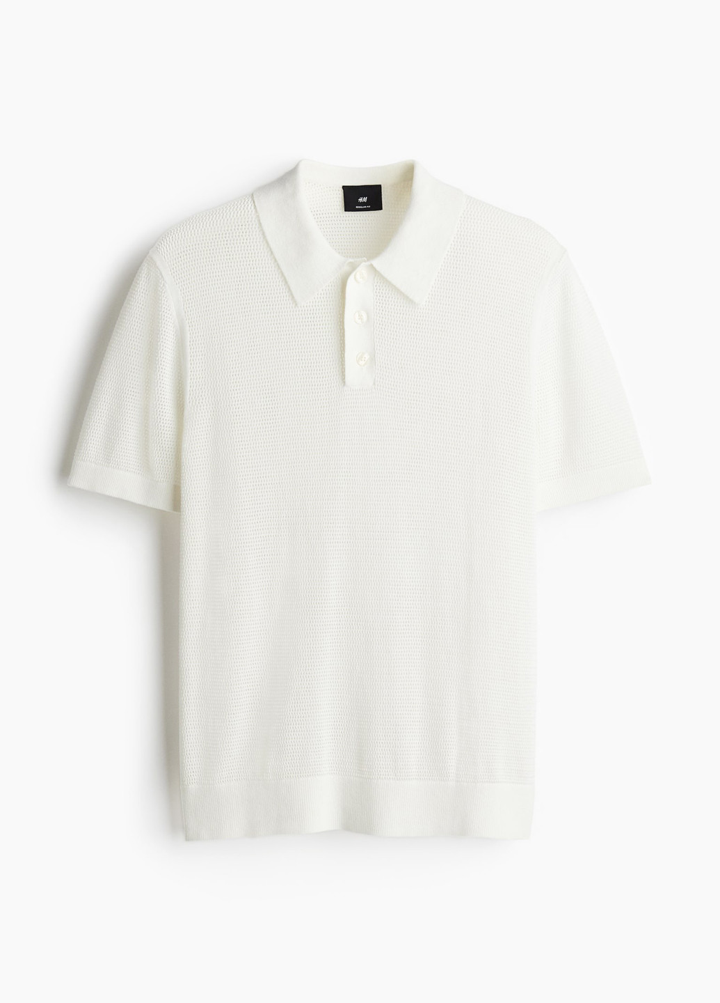Белая футболка-поло для мужчин H&M однотонная