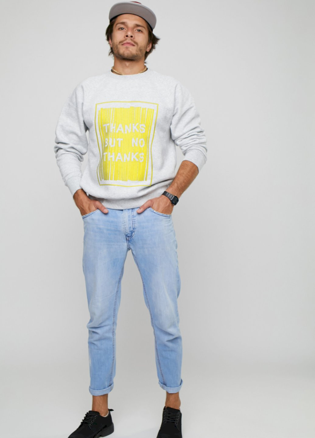 Серый свитшот мужской YAPPI (198688783)