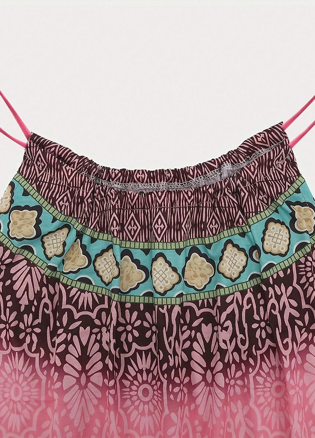 Рожева кежуал сукня а-силует SHEIN з орнаментом