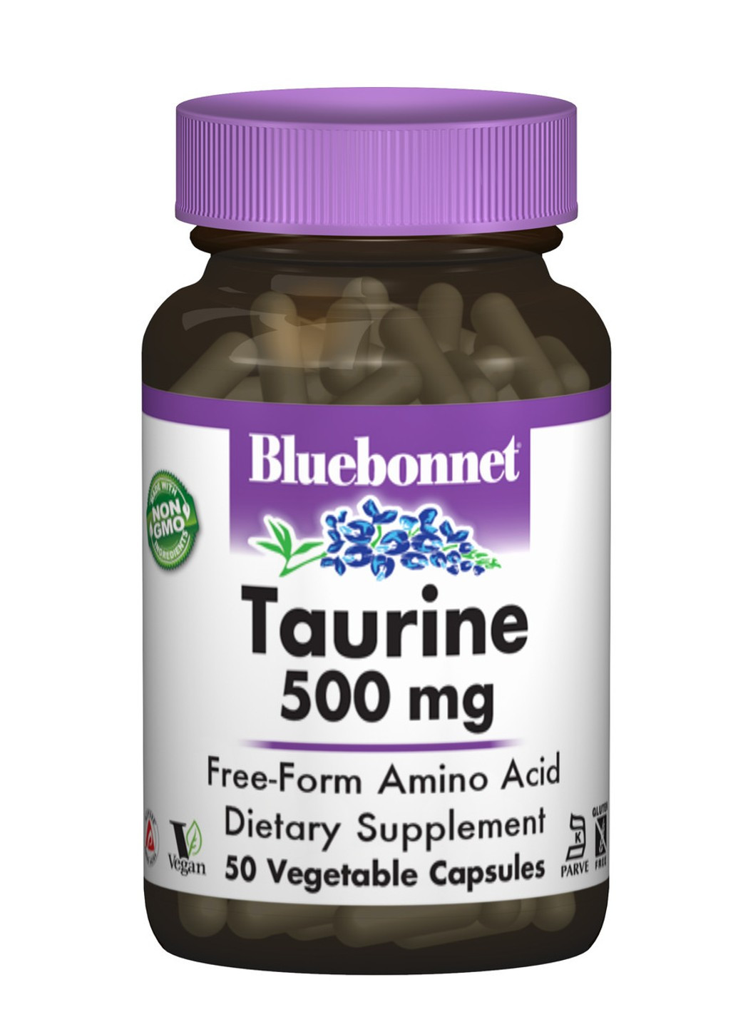 Таурин 500 мг,, 50 гелевих капсул Bluebonnet Nutrition (255409535)