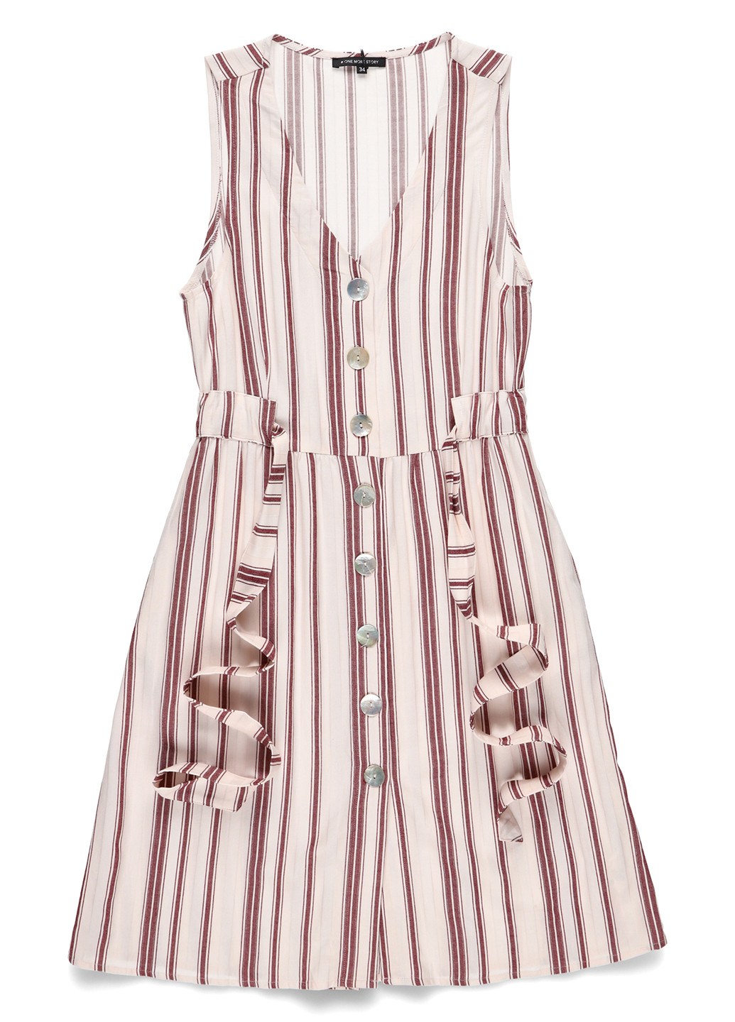 Бежевое кэжуал платье One More Story в полоску