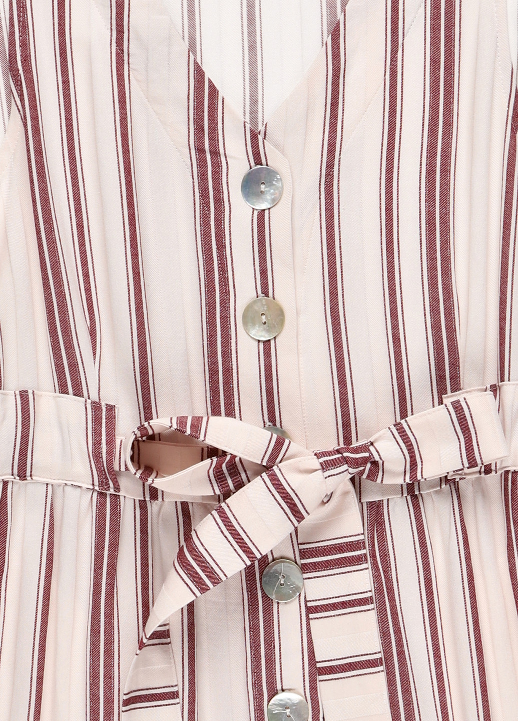 Бежевое кэжуал платье One More Story в полоску