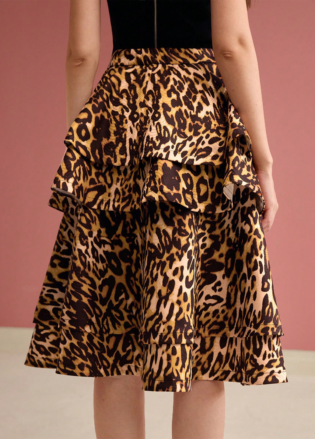 Коричневая кэжуал леопардовая юбка SHEIN