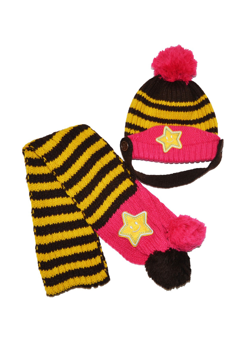 Желтый демисезонный комплект (шапка, шарф) Sweet Hats