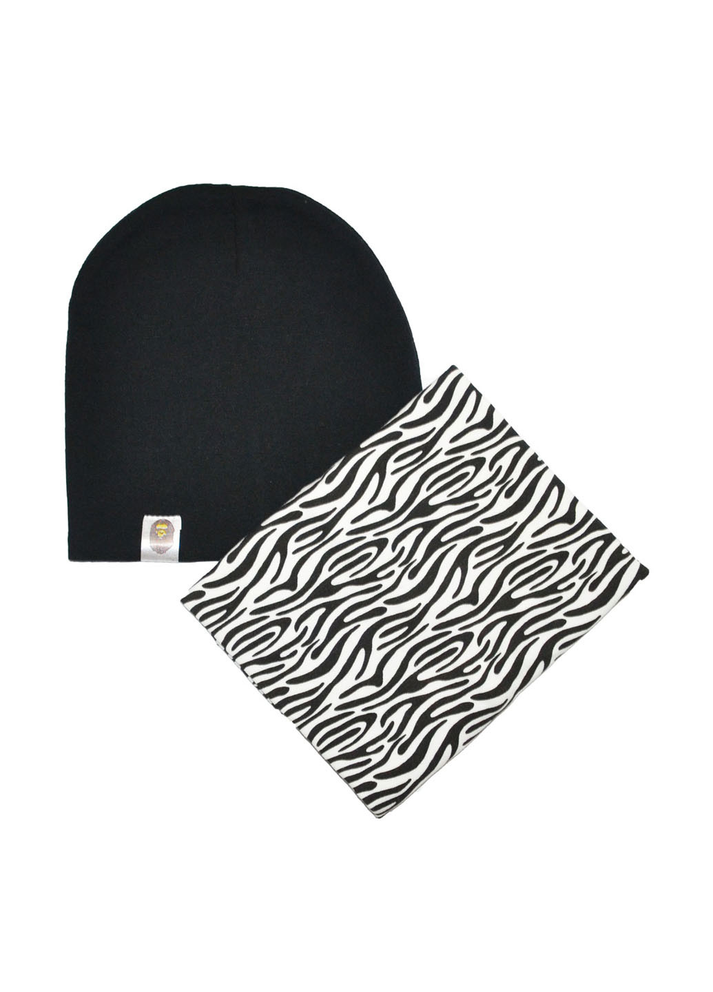 Чорний демісезонний комплект (шапка, шарф-снуд) Sweet Hats