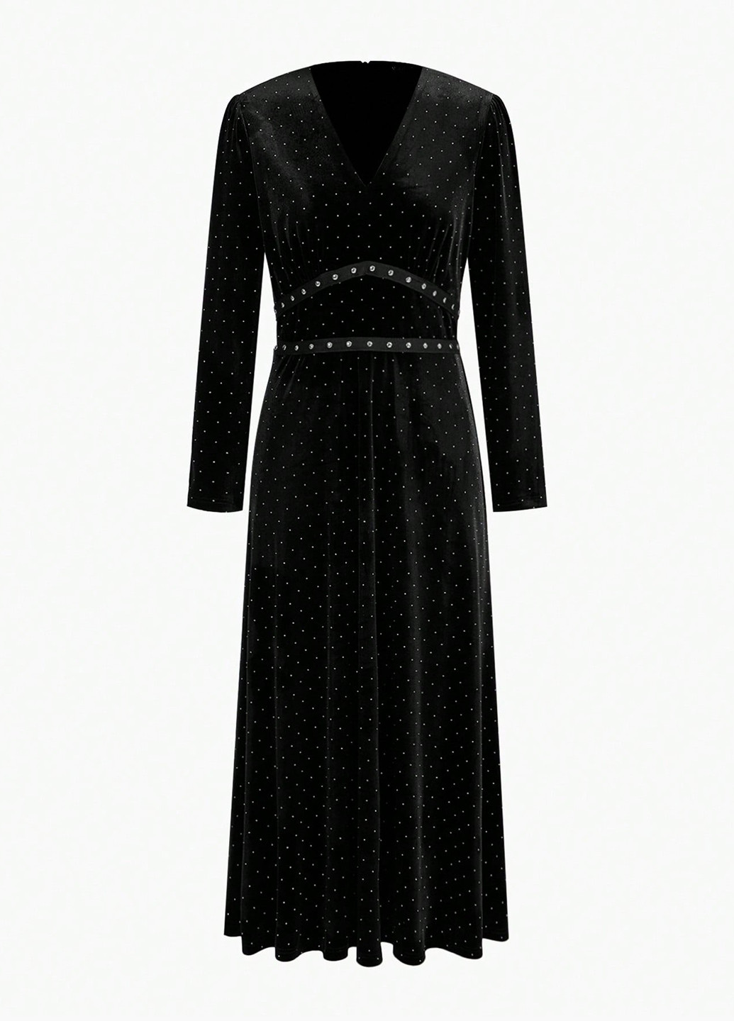 Чорна вечірня сукня кльош SHEIN однотонна