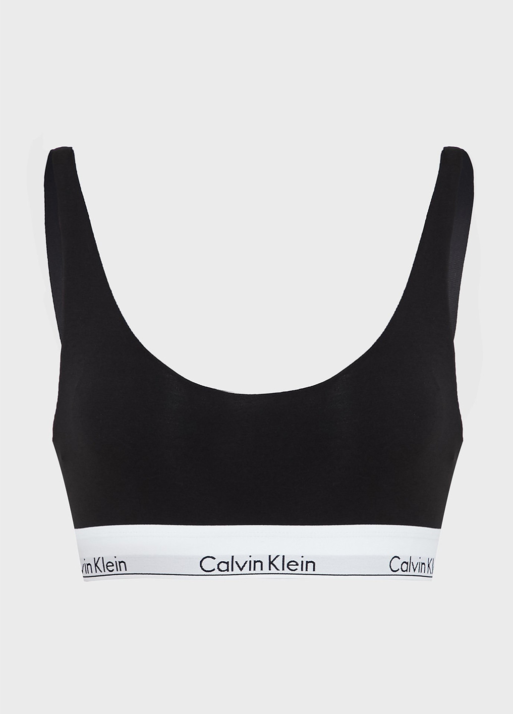 Чёрный топ бюстгальтер Calvin Klein без косточек хлопок