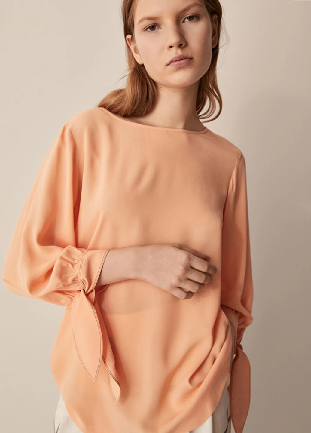 Персикова блуза Massimo Dutti